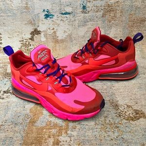 Red and pink 'Air Max 270' lace-up sneakers from Nike Size 37.5